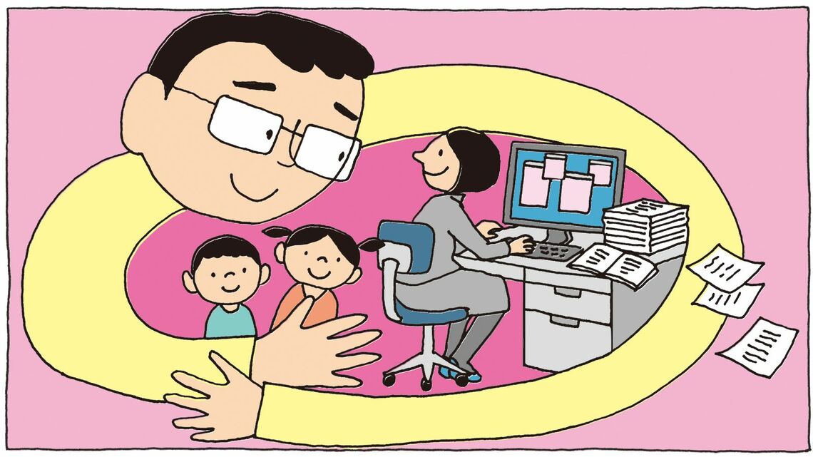 9歳上のバリキャリ妻を選んだ夫の価値観とはーー？（イラスト：堀江篤史）
