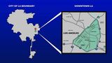 ロサンゼルス市庁ウェブサイトの発表した外出禁止令が適用される範囲（ウェブサイトより）