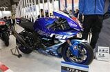 全日本ロードレース選手権JSB1000クラスチャンピオンマシンのYZF-R1（筆者撮影）