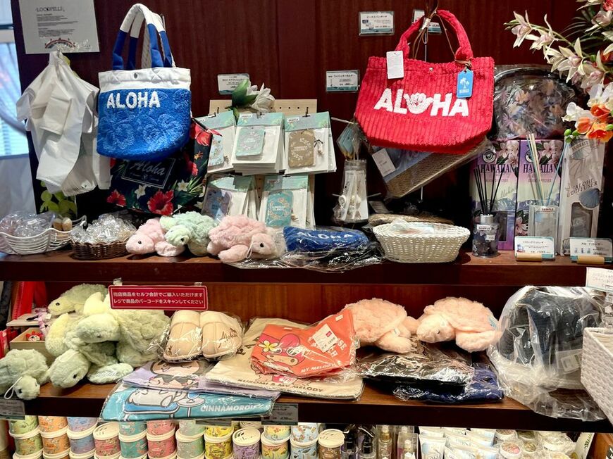 レジ横にはハワイに関連する雑貨がずらり。思わず手が伸びる（写真：筆者撮影）