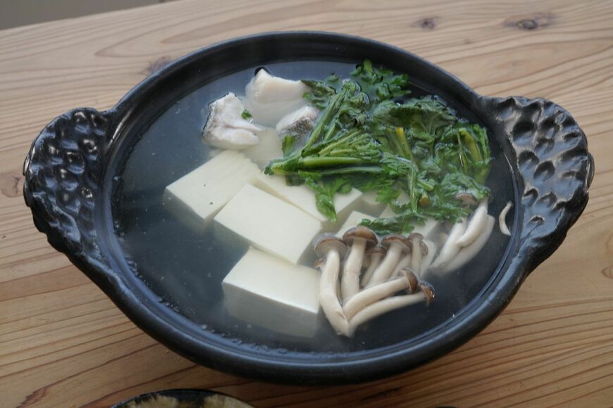 出来上がった湯豆腐