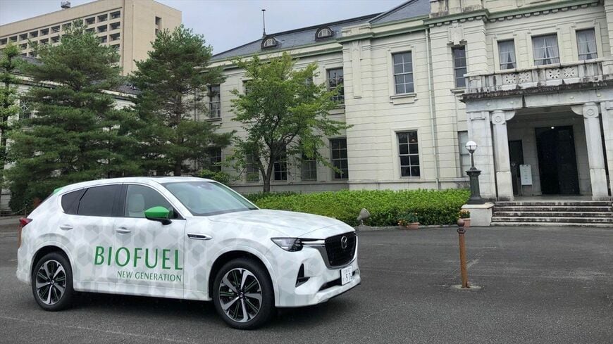 マツダ本社所有のバイオディーゼル燃料仕様CX-60に乗り、広島から山口県内を巡り取材した（筆者撮影）