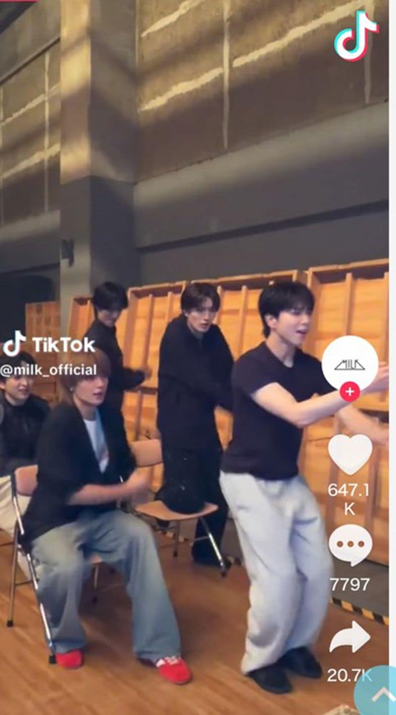 アイドルグループ「M!LK」もTikTokで踊っていた（画像：M!LK公式TikTokより）