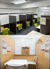 現在の駒込校の個別授業の教室（写真上）。写真下は久我山校（写真：TESTEA提供）