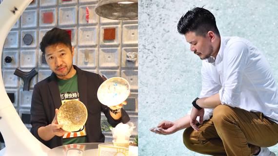 何歩も先を行く台湾のリサイクル事情とは？写真左は、「MINIWIZ 小智研發」の創業オーナーの黃謙智氏、右は春池ガラス2代目の吳庭安さん