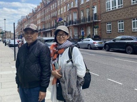 2023年6月、娘家族を訪ねてイギリスを訪れる（樫山さん提供）