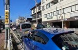 1月2日の七尾市内の渋滞（記者撮影）