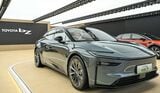 トヨタの新型EVセダン「bZ7」（筆者撮影）