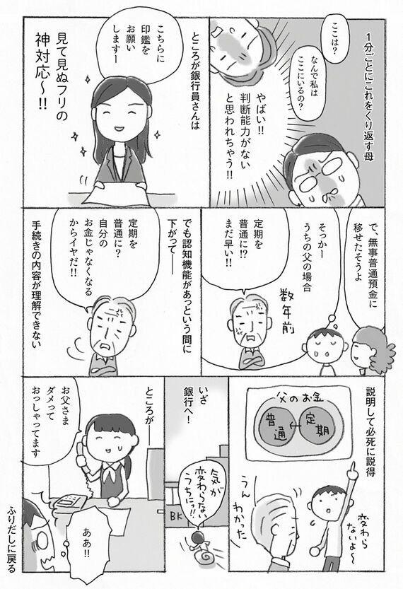 「マンガで解決 親の認知症とお金が不安です」の一コマ