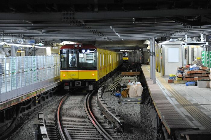 車庫に通じる線路は1本になった