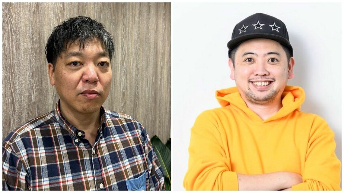 写真左から、放送作家の寺田智和氏、カツオ氏
