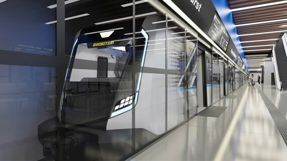 Concept design for driverless subway train built by Hitachi Rail for Toronto’s Ontario Line