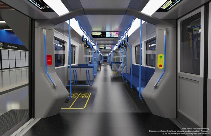 地下鉄オンタリオ線の車内
