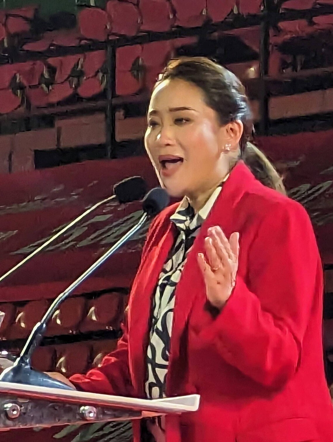 タクシン元首相の娘で首相候補のペートンタン氏（写真・柴田直治）