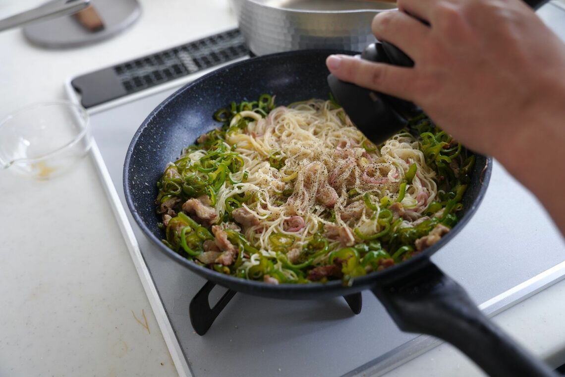 味付けしたそうめんチャンプルー