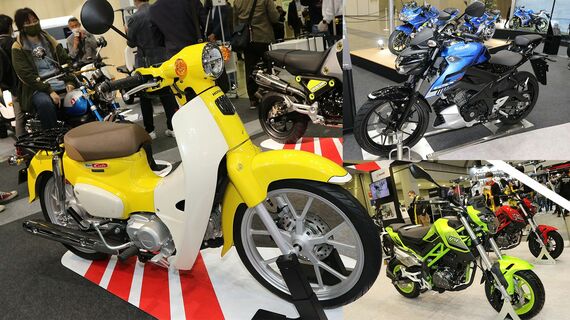 東京モーターサイクルショー出展されていてた新型の原付二種（筆者撮影）
