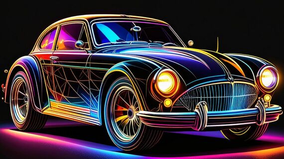 自動車 カラフル エレクトリック レトロ 未来