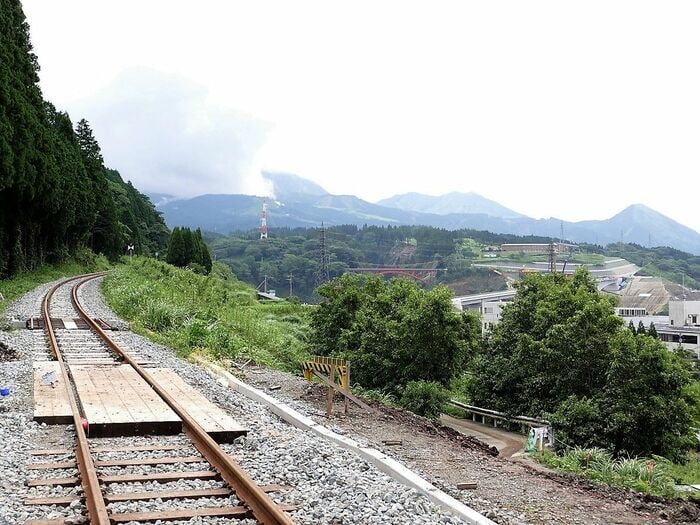 復旧工事が終わった豊肥本線の線路