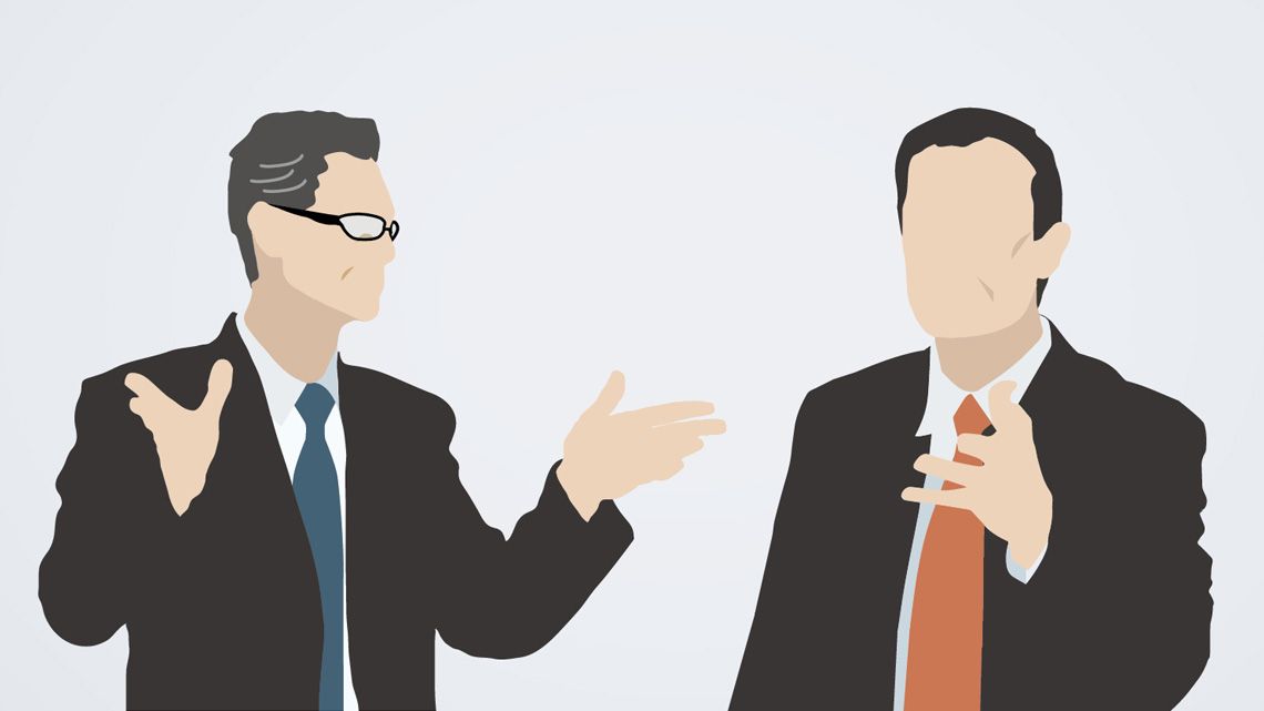 壮年ビジネスマン2人のイラスト