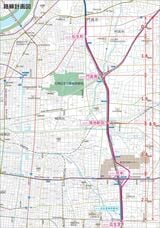 延伸区間の路線計画図。近畿自動車道にほぼ沿う形で南下する（提供：大阪モノレール株式会社）