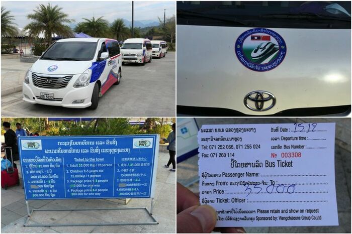 ルアンパバーン駅のアクセスは定額のミニバン