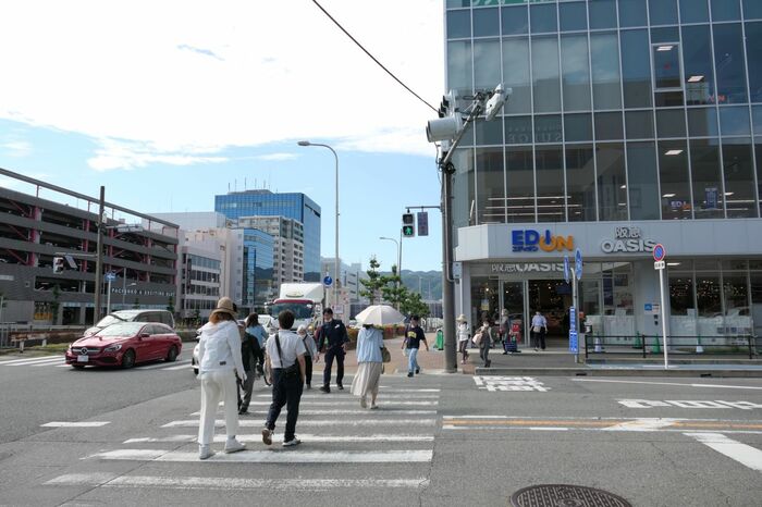 箕面市に入ると下り坂に