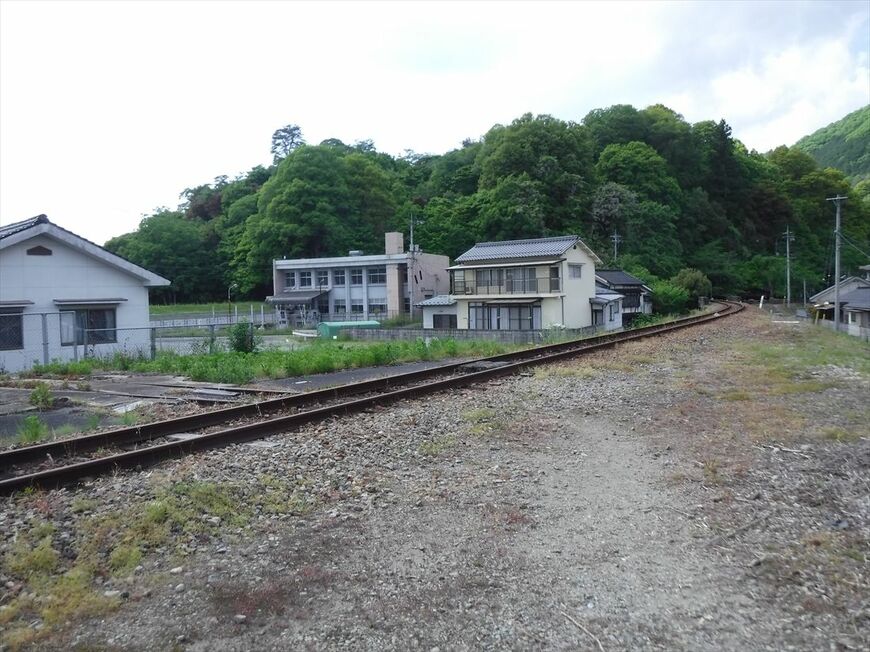 今も残る三江線（2018年廃止）の線路（筆者撮影）