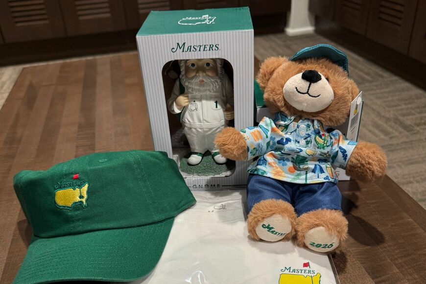 マスターズのグッズ。中央奥がノーム（写真：筆者撮影）