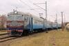 ウクライナへ引き返していくウクライナ鉄道の列車