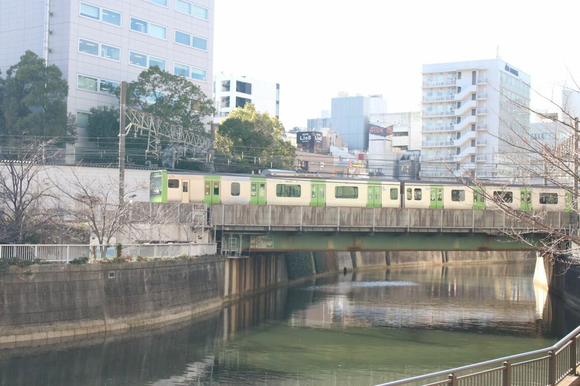 目黒川と山手線