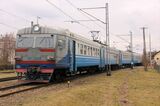 ウクライナへ引き返していくウクライナ鉄道の列車（撮影：橋爪智之）