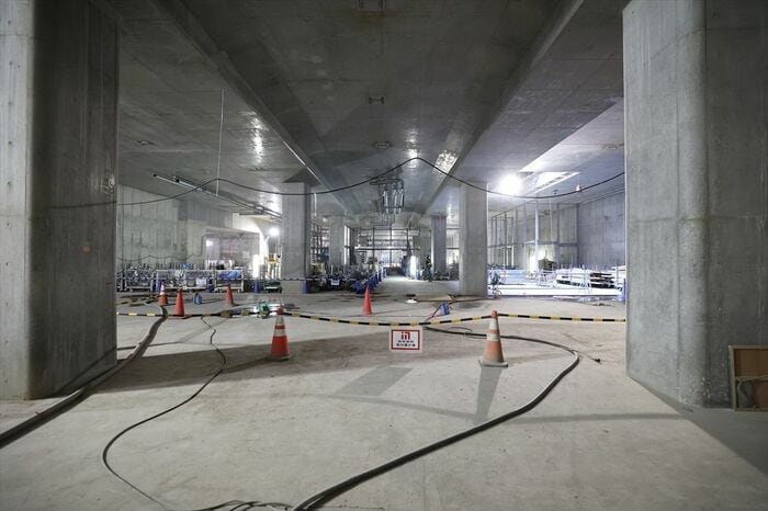 工事中の新横浜駅