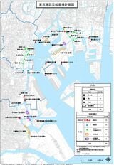 都内各地の防災船着場（東京都資料より）