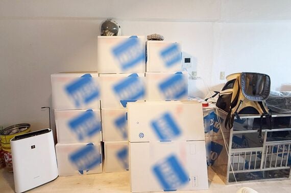 引越しの荷造り中の様子