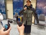 冷凍庫から出た後、サーモグラフィを使って温度を測定（著者撮影）