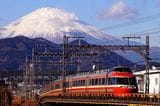富士山をバックに走るLSE（筆者撮影）