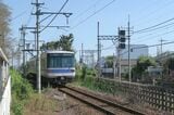 桐生球場前駅を出て西桐生駅に向かう上毛線の電車（筆者撮影）