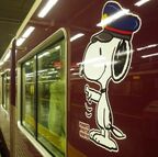スヌーピーとのコラボ電車。2016～17年と
