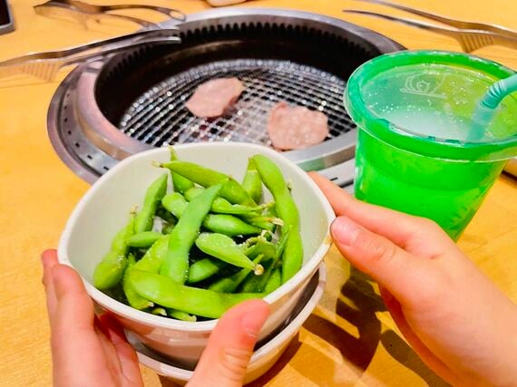 枝豆とキッズカルピス