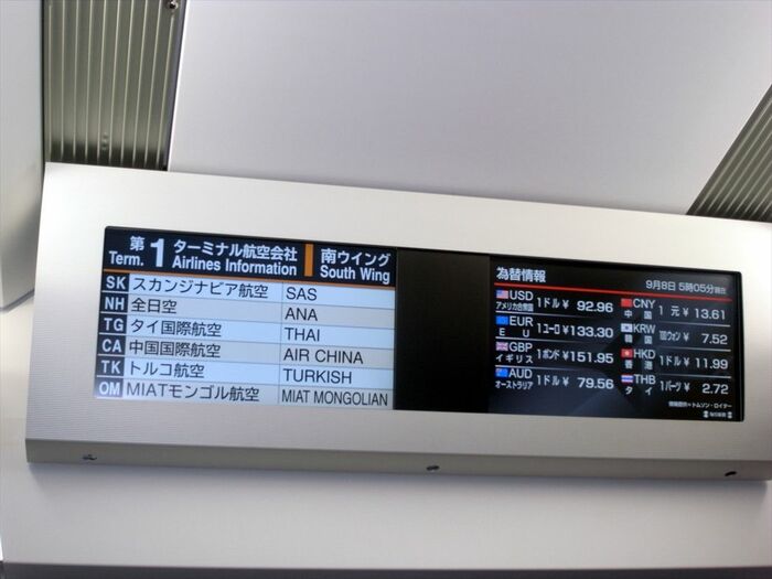 液晶ディスプレイを採用したE259系の案内装置