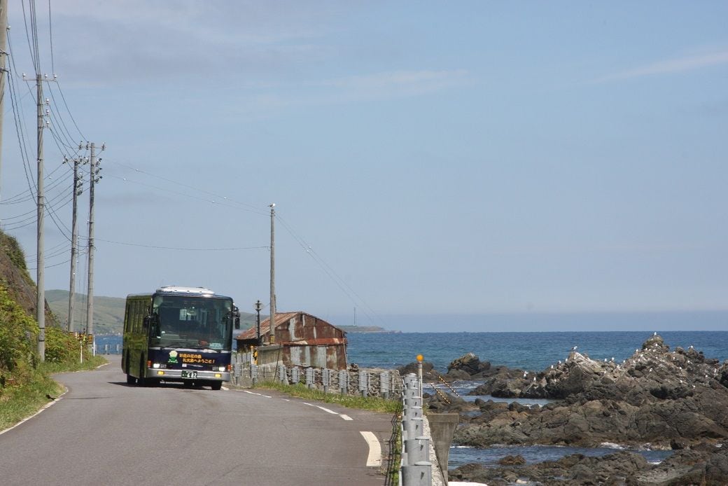 海岸線を走る路線バス（写真：『シニア バス旅のすすめ』より）