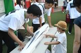 「ジャンプロープチャレンジ」会場でのJR東海の展示（記者撮影）