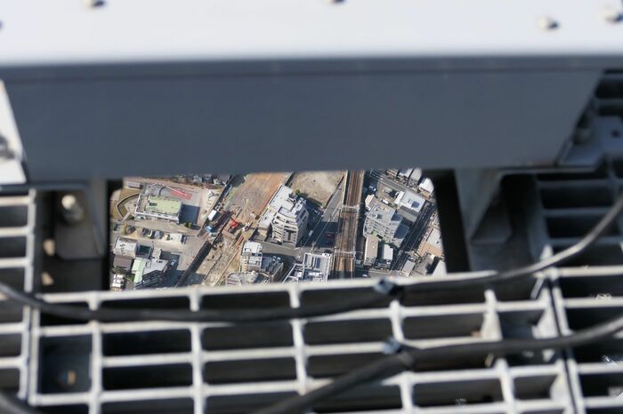 スカイツリーから見下ろしたとうきょうスカイツリー駅