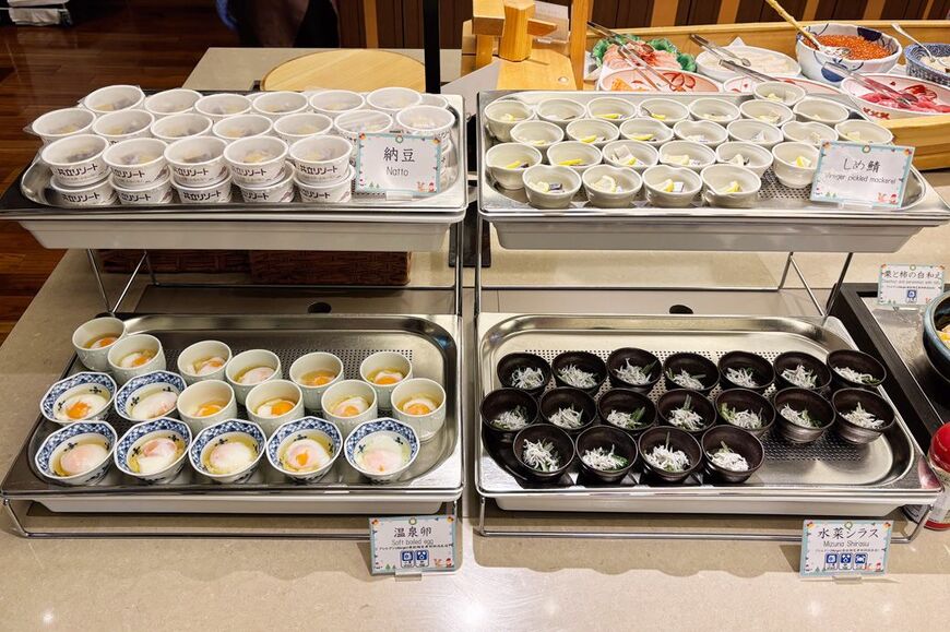 ラビスタ東京ベイモーニングビュッフェ、和朝食の小鉢（筆者撮影） 