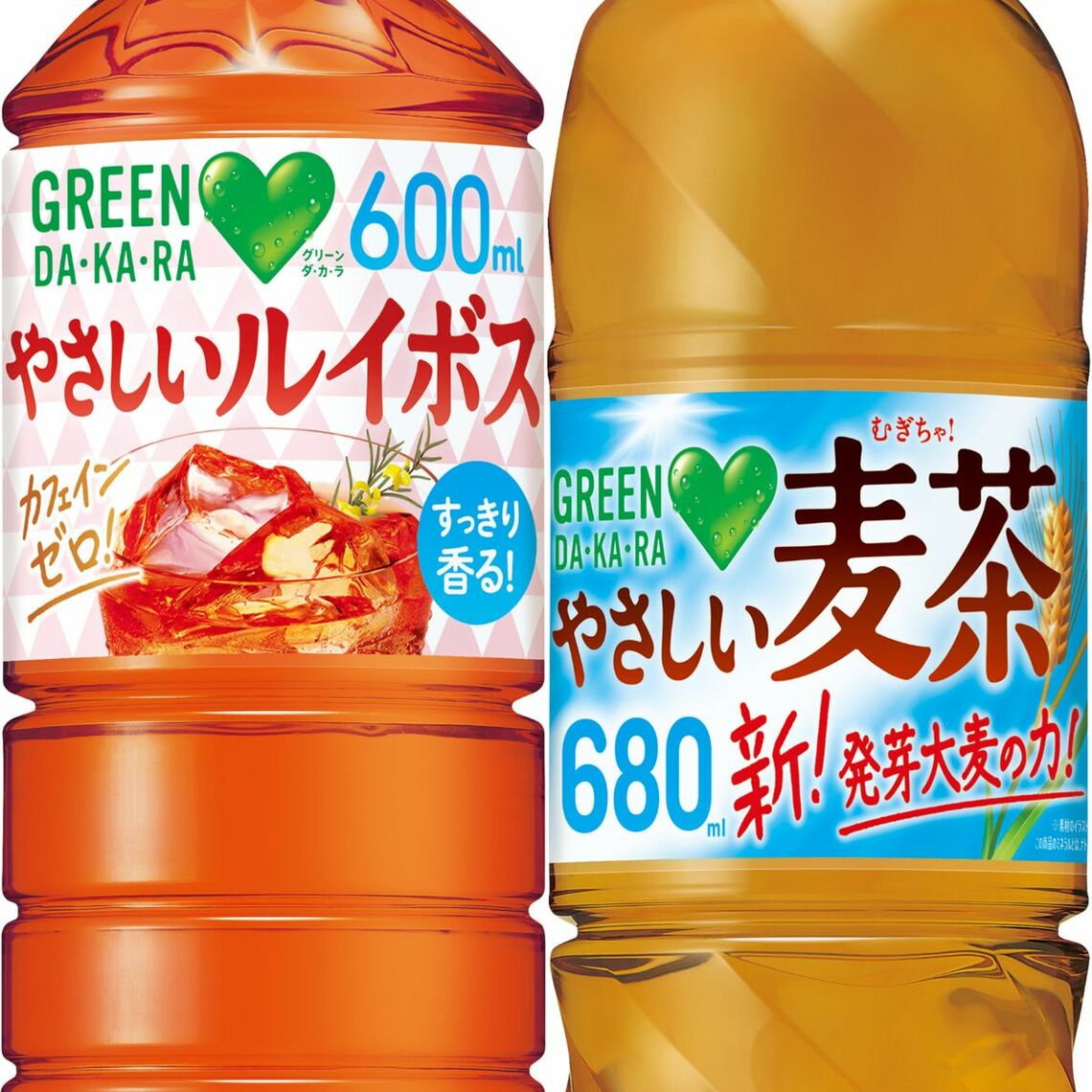 「GREEN DA・KA・RA」のルイボスと麦茶（写真：サントリー食品インターナショナル提供）