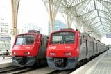 リスボンのオリエンテ駅に並んだ近郊電車（筆者撮影）