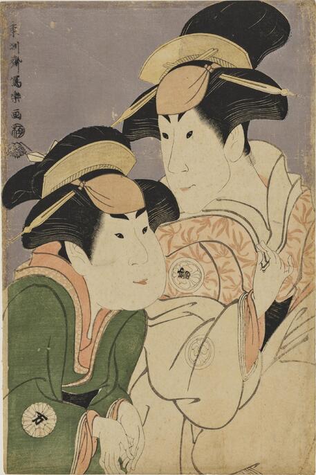 東洲斎写楽筆『二代目瀬川富三郎の大岸蔵人妻やどり木と中村万世の腰元若草』