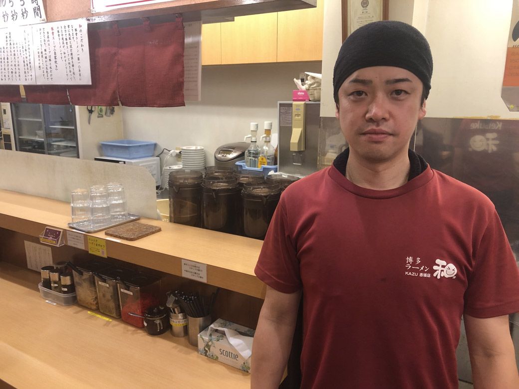 「博多ラーメン 和」店主の馬場圭佑さん（写真：筆者撮影）