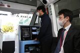 ヘルスケアMaaS実証実験の自動運転シャトルバス試乗会の様子（筆者撮影）