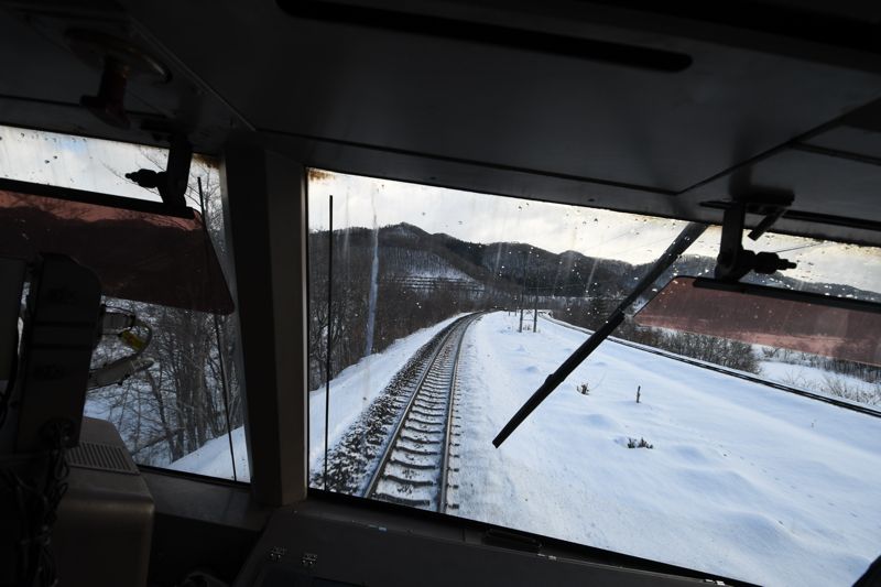長谷川運転士はこの付近で熊に遭遇（記者撮影）
